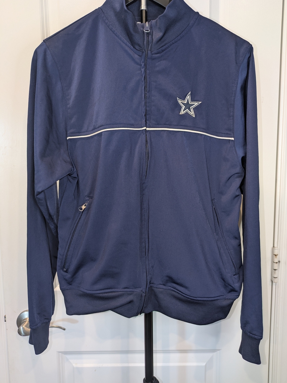 Dallas Cowboys Women’s Full Zip Track Jacket Navy Blue Embroidered Star M